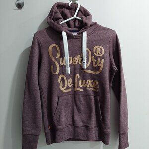 Superdry De Luxe Hoodie In Burgundy Women's Small